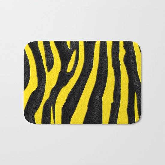 Bright Pink & Black Zebra Print Bath Mat