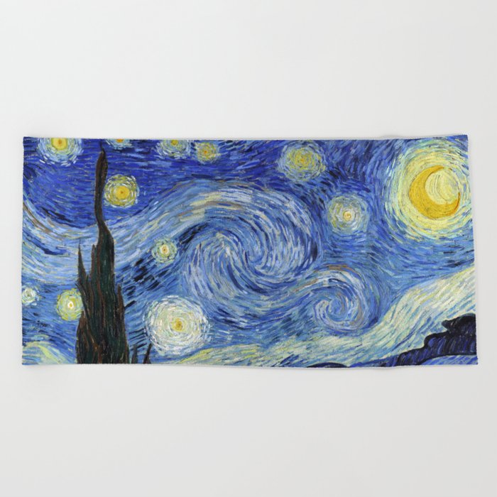 Starry Night by Vincent Van Gogh Beach Towel