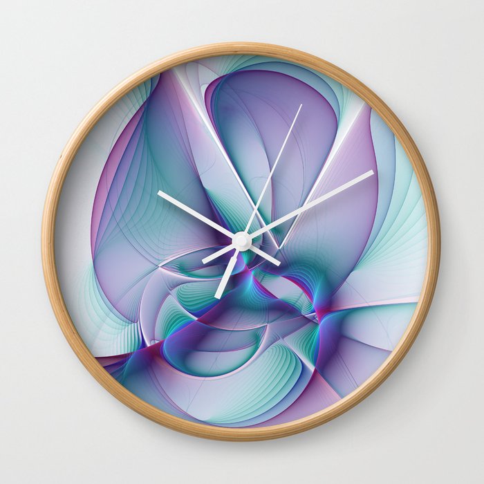 A Colorful Beauty, Abstract Fractal Art Wall Clock