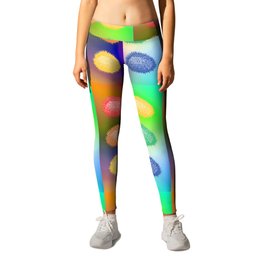 Colorful Jack Fruit on an Abstract Background Leggings