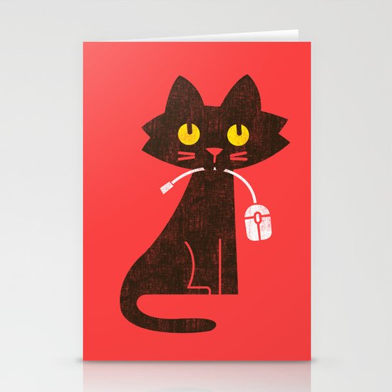 Fitz - Hungry hungry cat (and unfortunate mouse) Stationery Cards
