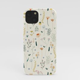 Vintage Inspired Wildflower Print iPhone Case | Curated, Girly, Feminine, Trendy, Flowers, Botany, Drawing, 60S, Vibrant, Bouquet 