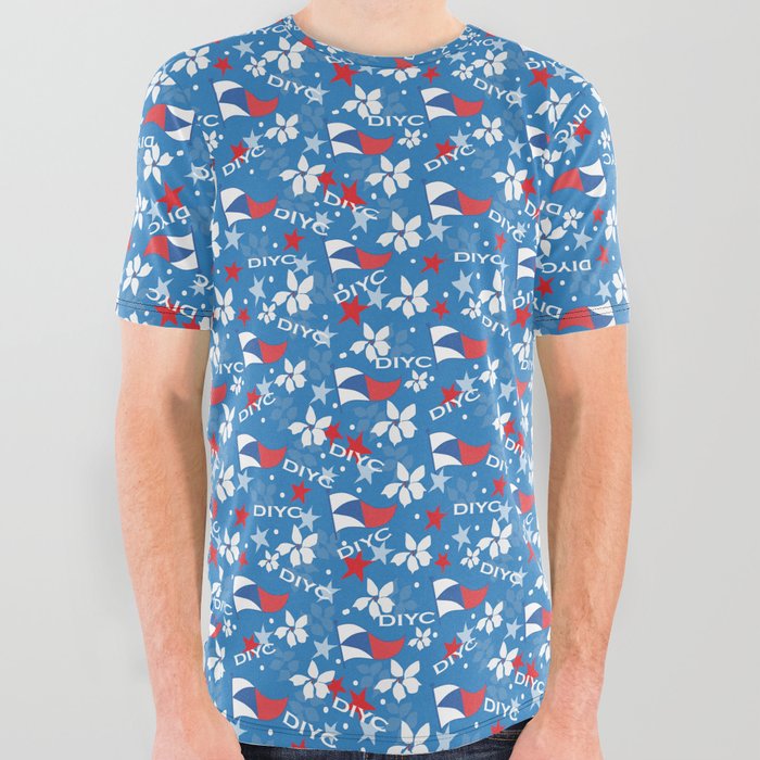 DIYC FLOWERS & FLAGS All Over Graphic Tee