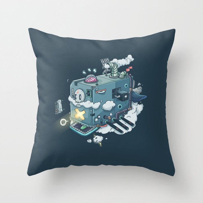 Mechanical Whale Throw Pillow