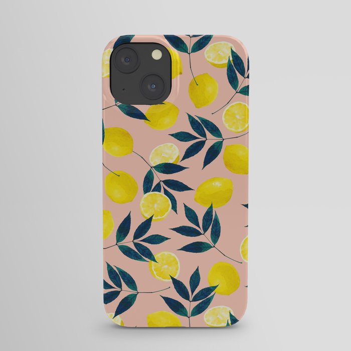 Lemon Goodness, Botanical Nature Forest Illustration, Bohemian Blush Colorful Painting iPhone Case