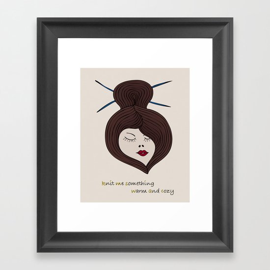 Knitty Girl Framed Art Print