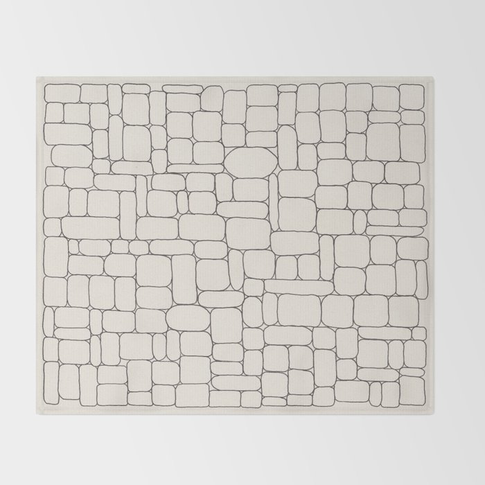 Stone Wall Drawing 3 Throw Blanket By Theinformation Society6