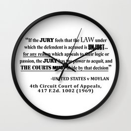 Jury Nullificaton Case Law Quote Wall Clock