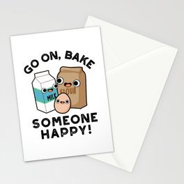 Go On Bake Someone Happy Funny Baking Pun Stationery Card