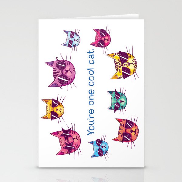 You Re One Cool Cat Stationery Cards By Maggiecaton Society6
