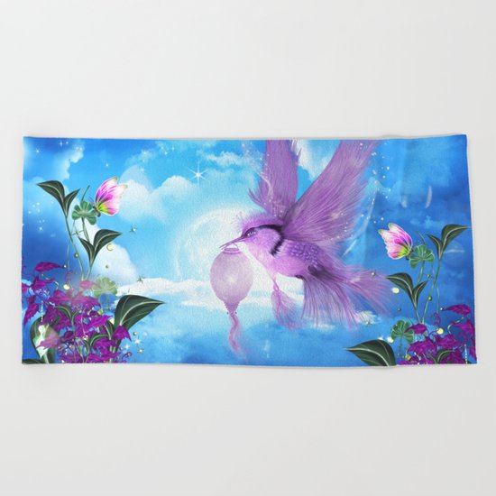 Beautiful fantasy bird Beach Towel