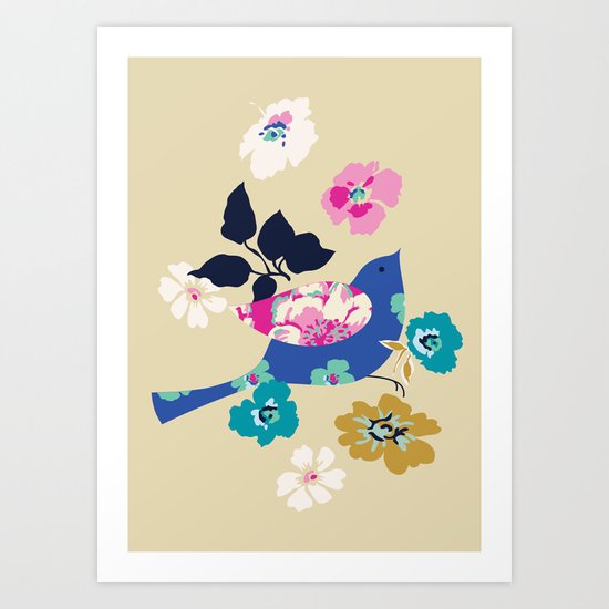 Birds and Blooms 2 Art Print