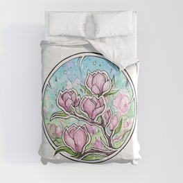 Magnolia ~ watercolor illustration Comforter