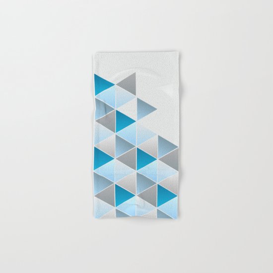 Triangles Blue Gray Geometric Hand & Bath Towel