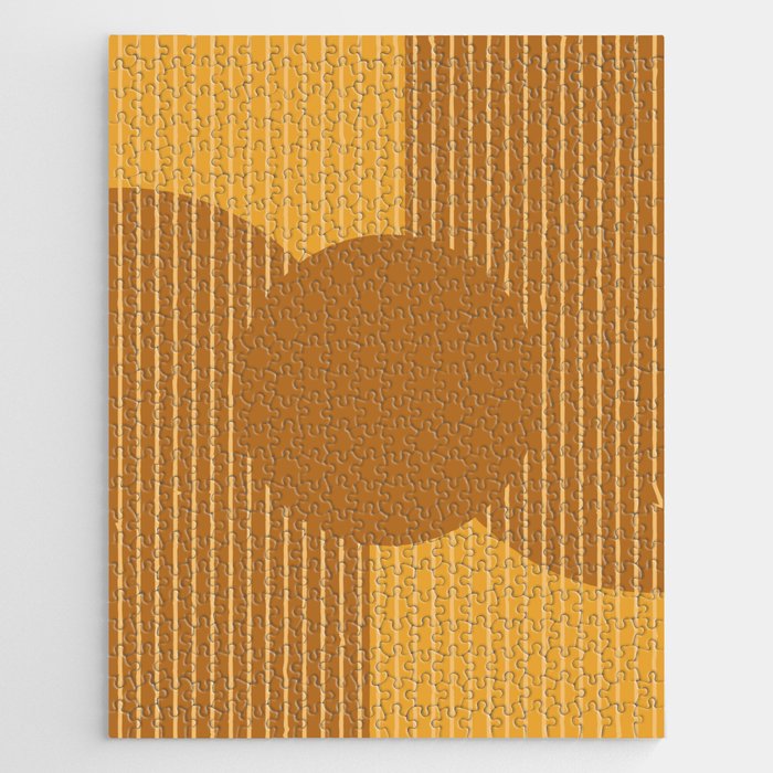 Abstract Shapes 259 in Retro Gold Jigsaw Puzzle