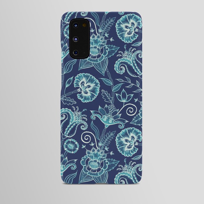 Indian Block Print Florals (Blue)  Android Case