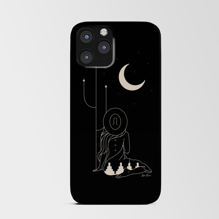 Talking to the Moon - Black and White iPhone Card Case