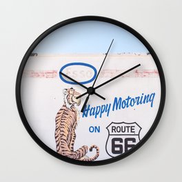 Happy Motoring - Route 66 Travel Photography Wall Clock