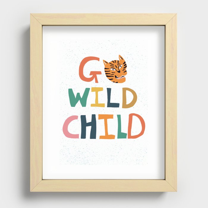 Go Wild Child Art Print Recessed Framed Print