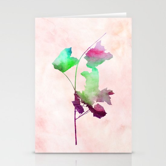 Maple_Watercolor2 by Jacqueline and Garima Stationery Cards