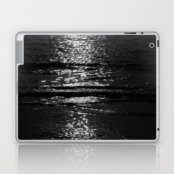 Calm Black and White Ocean Waves Laptop & iPad Skin