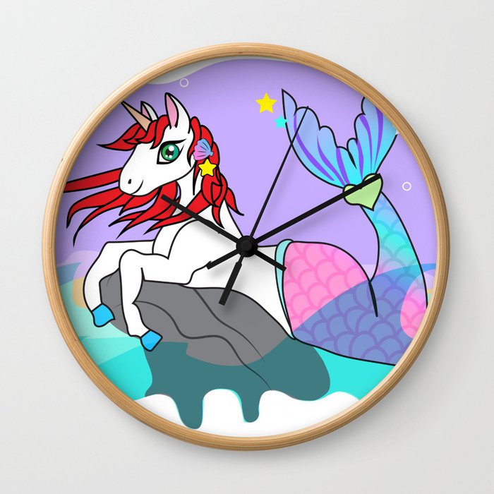 unicorn marmaid Wall Clock