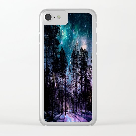 One Magical Night... (teal & purple) Clear iPhone Case