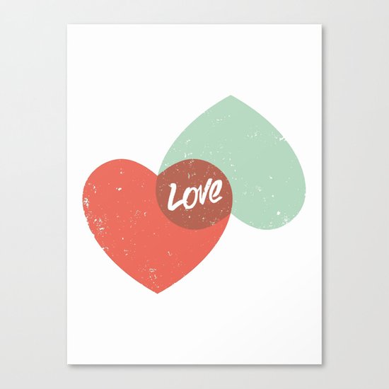 Two lovely hearts Canvas Print