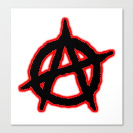 ANARCHIST SIGN WITH RED SHADOW. Canvas Print