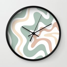 Liquid Swirl Abstract Pattern in Celadon Sage Wall Clock