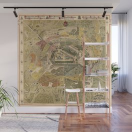 Map of Moscow Vintage Pictorial Map Wall Mural