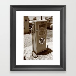 Route 66 Gas Pump 2012 #2 Sepia Framed Art Print