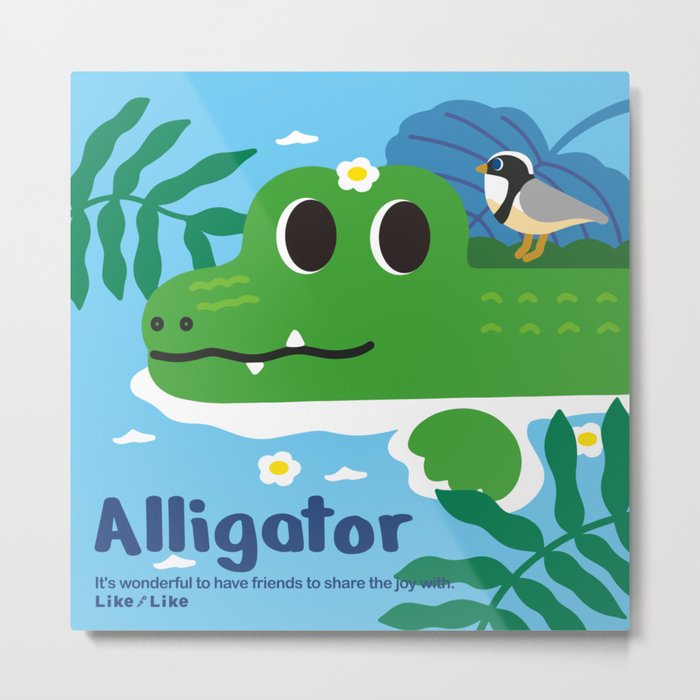 Like per Like Hi, baby alligator art print Metal Print