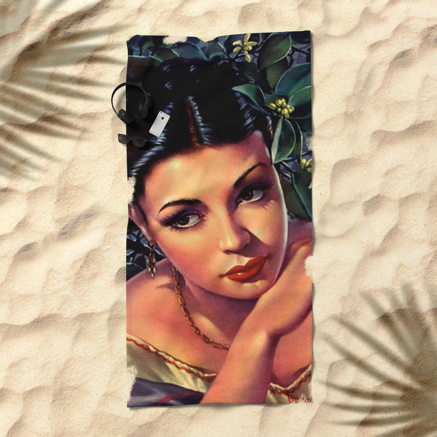 Jesus Helguera Painting Of A Sultry Spanish Calendar Girl Beach