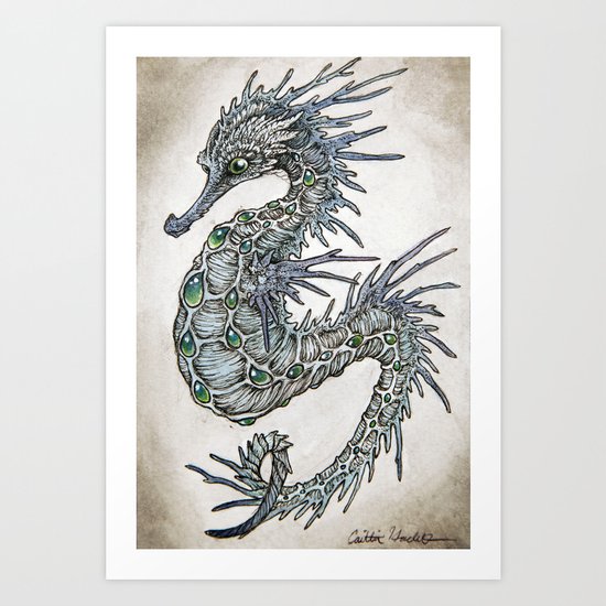cerulean seahorse Art Print