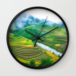 Rice Terraces  Print Wall Clock