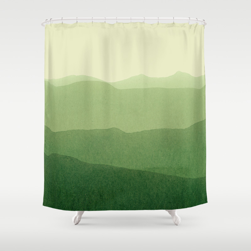 gradient landscape green Shower Curtain by Iris Lehnhardt | Society6