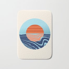 Sweetness - retro minimal 70s style throwback sunset sunrise ocean socal art Bath Mat | Beach, Digital, Basic, Cali, 1970S, 70S, Sun, Minimal, Abstract, Ink 