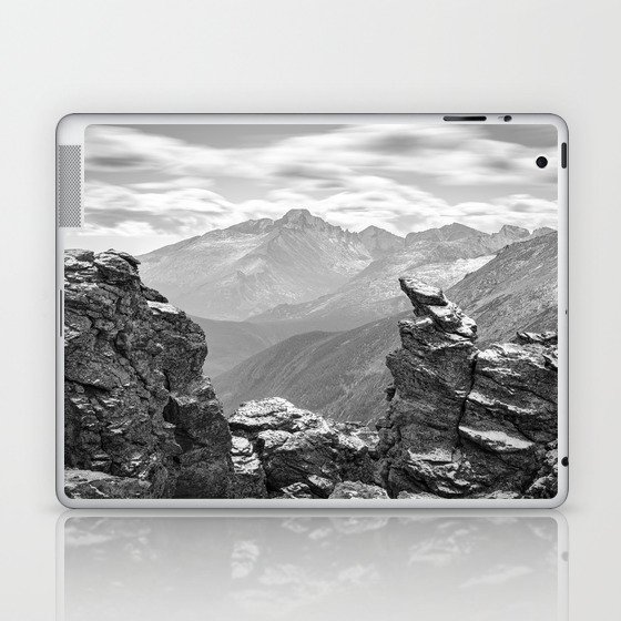 Longs Peak Colorado Black & White Rocky Mountain National Park Landscape Laptop & iPad Skin