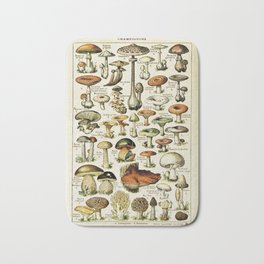 Vintage French Mushrooms Bath Mat