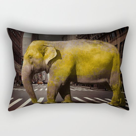 Elephant in New York Rectangular Pillow