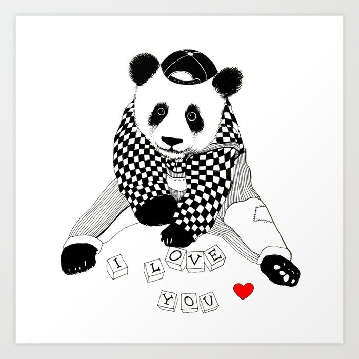 I Love You Baby Panda Art Print By Khozatskaya Society6