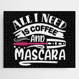 Coffee And Mascara Funny Makeup Quote Jigsaw Puzzle