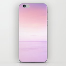 Calmness in pink and blue at ocean, horizon and smooth surface iPhone Skin