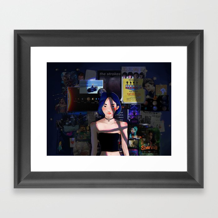 She is doing that blue-ing thing again Framed Art Print