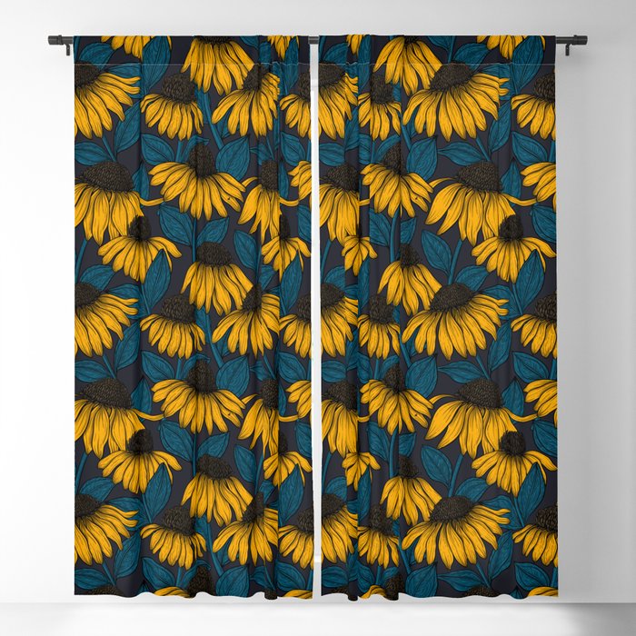 Yellow coneflowers Blackout Curtain