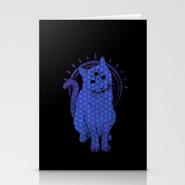 Trippy Cat: 4 Stationery Cards