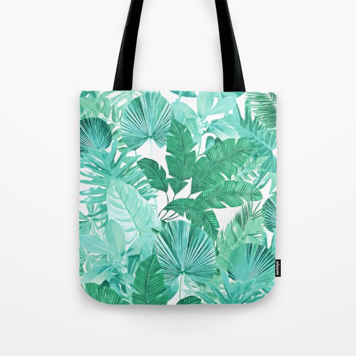 Tropical Leaf Green Tote Bag