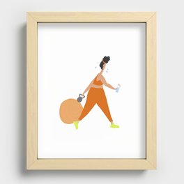 Reluctant Workout Babe Recessed Framed Print