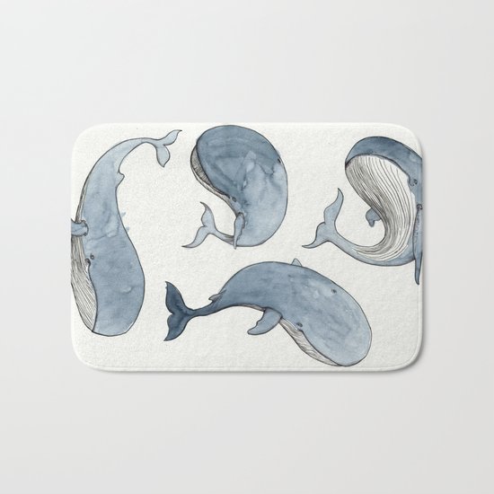 Dancing Whales Bath Mat